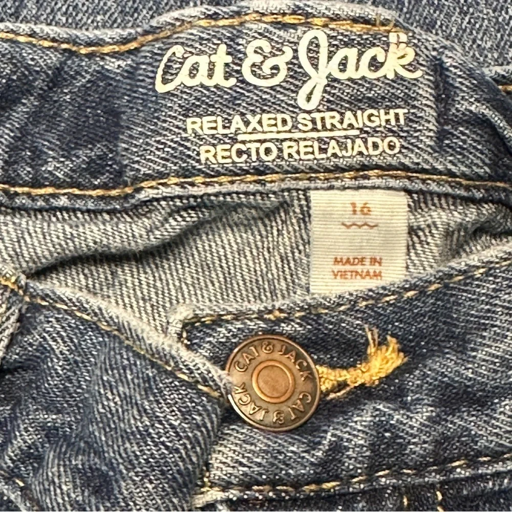 Cat & Jack Boys Relaxed Straight Leg Blue Denim Jeans TWO PAIRS!,  16